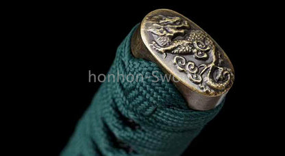 1095 Kohlenstoffstahl Katana Blaue Klinge Japanisches Samurai-Schwert Full Tang Schwarz 