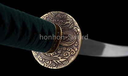 1095 Kohlenstoffstahl Katana Blaue Klinge Japanisches Samurai-Schwert Full Tang Schwarz 