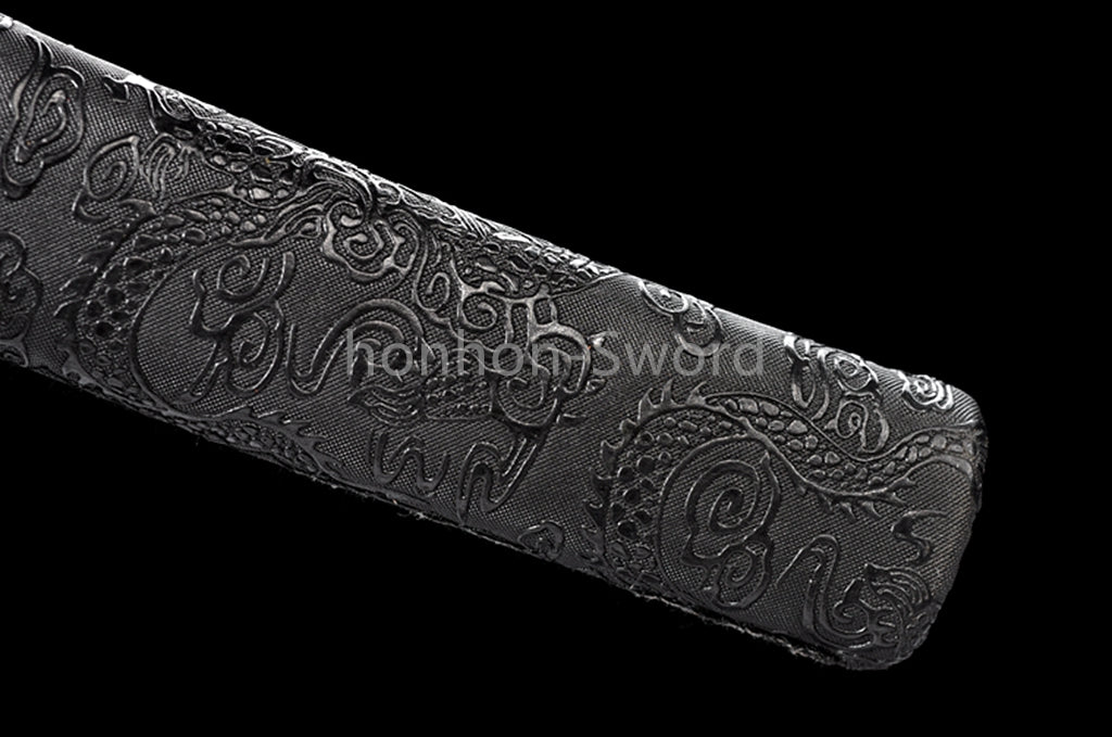 Japanese Tanto Handmade Carbon Steel Sword Full Tang Budget Sword Black