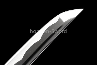 Katana à lame bleue en acier à haute teneur en carbone 1095, épée de samouraï japonais, épée complète noire 