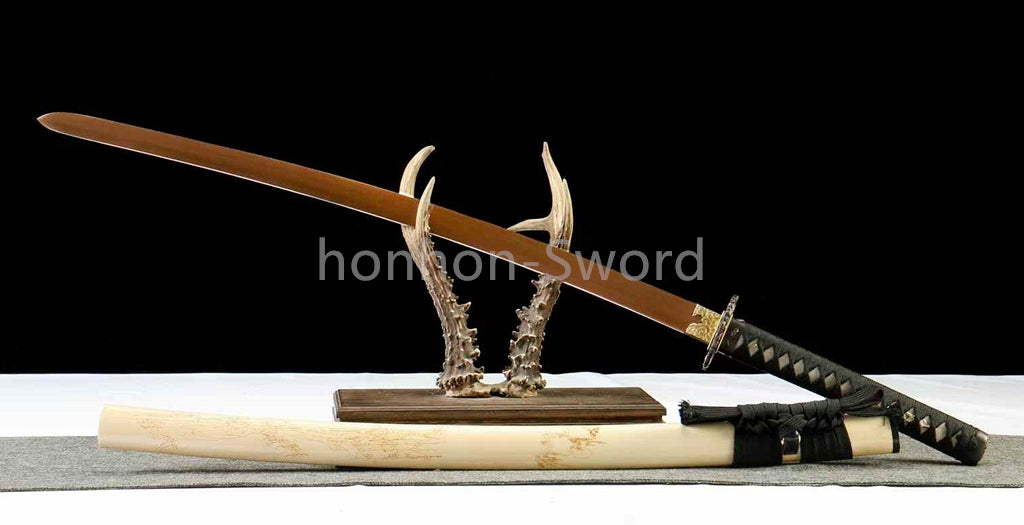 1095 High Carbon Steel Blade Japanese Samurai Katana Sword Sharp White Saya