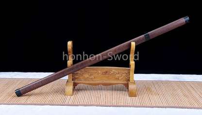 High Manganese Steel Chinese Tang Dynasty Jian Chinese Jian Sword Rosewood Sheath