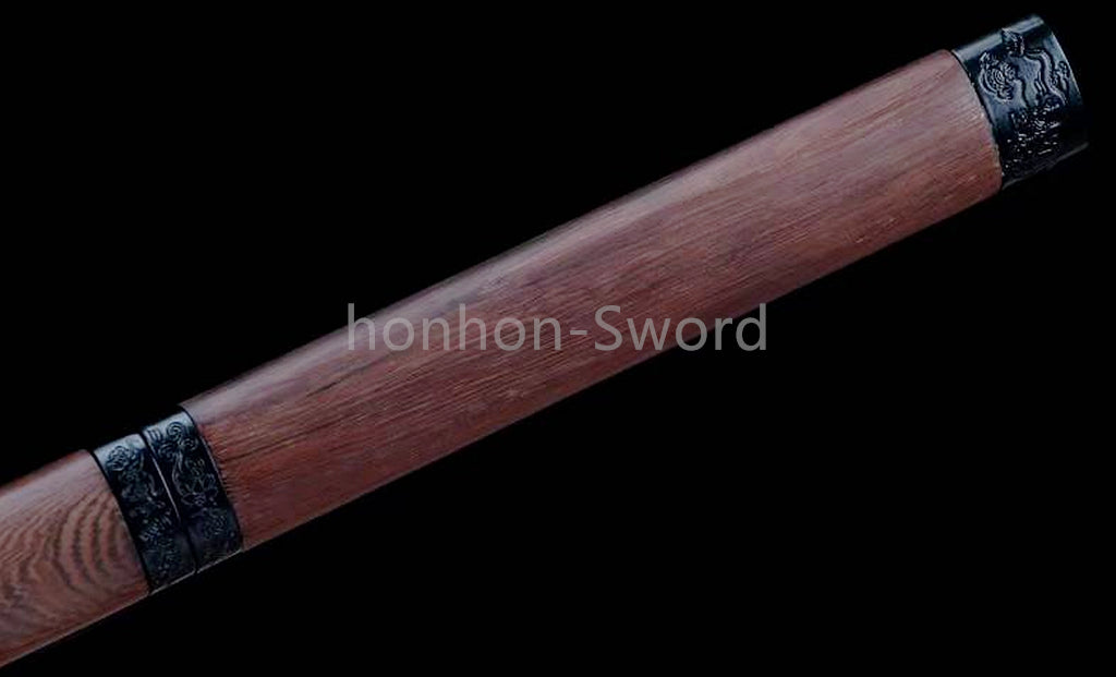 High Manganese Steel Chinese Tang Dynasty Jian Chinese Jian Sword Rosewood Sheath