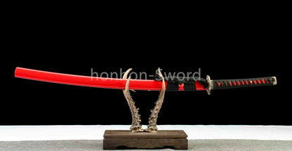 Katana en acier à haute teneur en manganèse, épée de samouraï japonais, prête pour la bataille, Saya blanche dorée 
