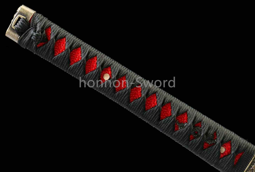 Katana en acier à haute teneur en manganèse, épée de samouraï japonais, prête pour la bataille, Saya blanche dorée 