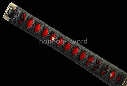 Katana en acier à haute teneur en manganèse, épée de samouraï japonais, prête pour la bataille, Saya blanche dorée 