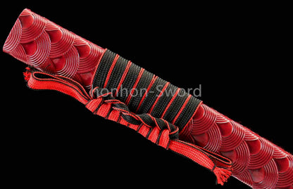 Katana en acier à haute teneur en manganèse, épée de samouraï japonais, prête pour la bataille, Saya blanche dorée 