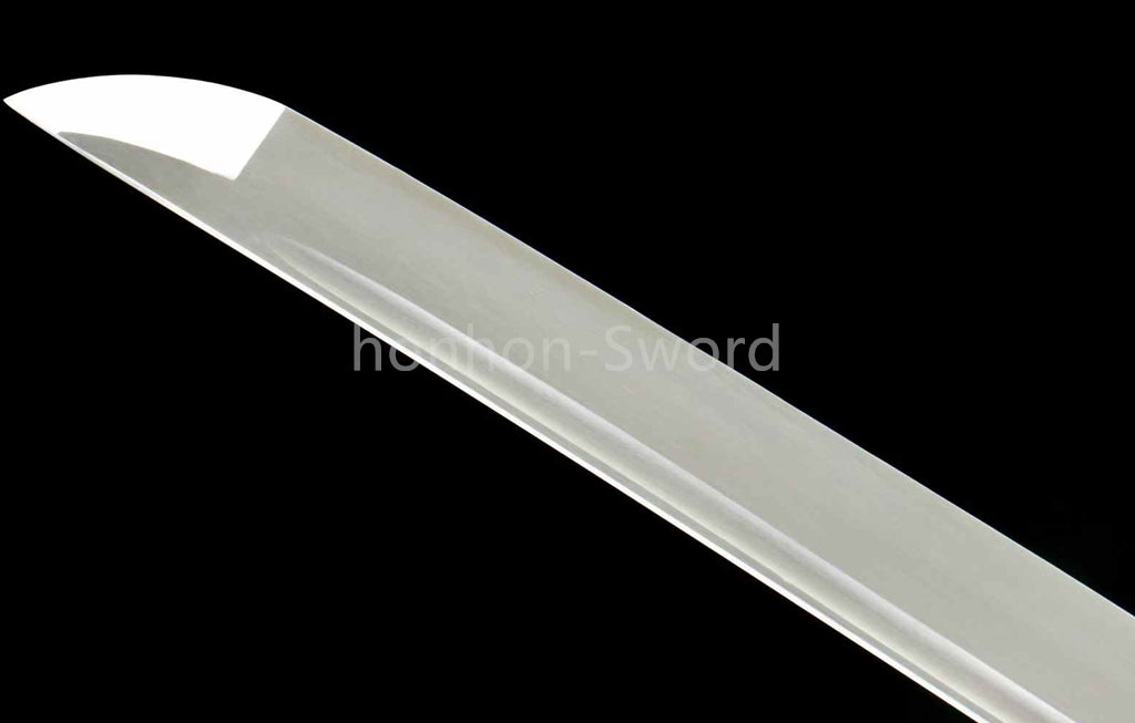 Katana en acier à haute teneur en manganèse, épée de samouraï japonais, prête pour la bataille, Saya blanche dorée 