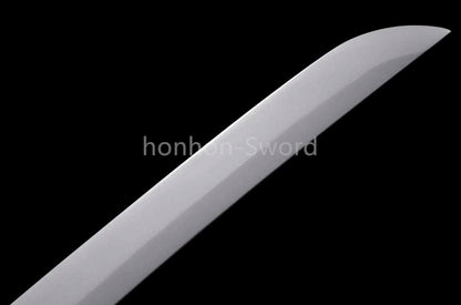 1095 Kohlenstoffstahl Katana Blaue Klinge Japanisches Samurai-Schwert Full Tang Schwarz 