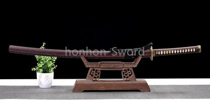 Katana en acier à haute teneur en manganèse, épée de samouraï japonais, prête pour la bataille, Saya blanche dorée 