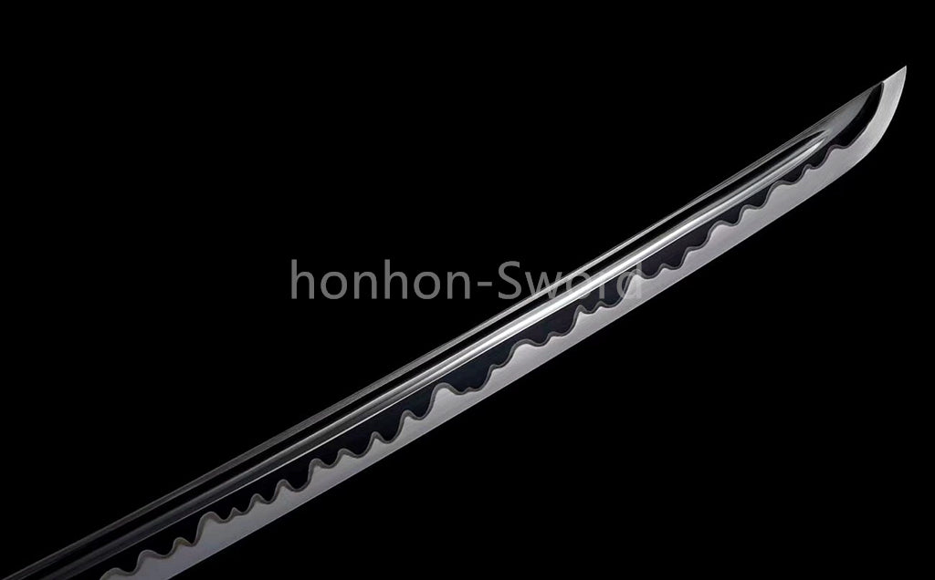 Katana en acier à haute teneur en manganèse, épée de samouraï japonais, prête pour la bataille, Saya blanche dorée 