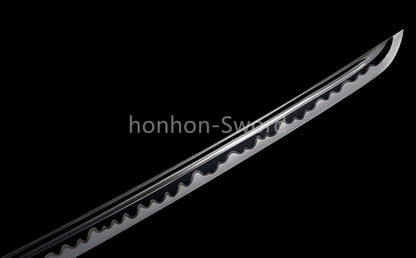 Katana en acier à haute teneur en manganèse, épée de samouraï japonais, prête pour la bataille, Saya blanche dorée 