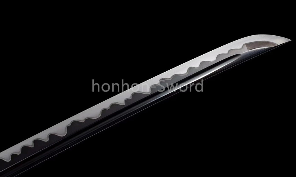 Katana en acier à haute teneur en manganèse, épée de samouraï japonais, prête pour la bataille, Saya blanche dorée 