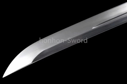 Katana en acier à haute teneur en manganèse, épée de samouraï japonais, prête pour la bataille, Saya blanche dorée 