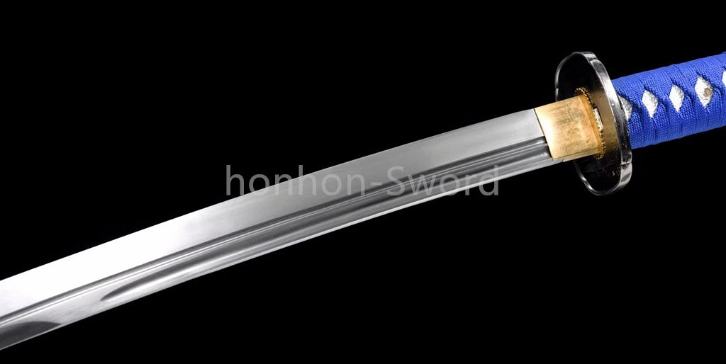 Katana en acier à haute teneur en manganèse, épée de samouraï japonais, prête pour la bataille, Saya blanche dorée 