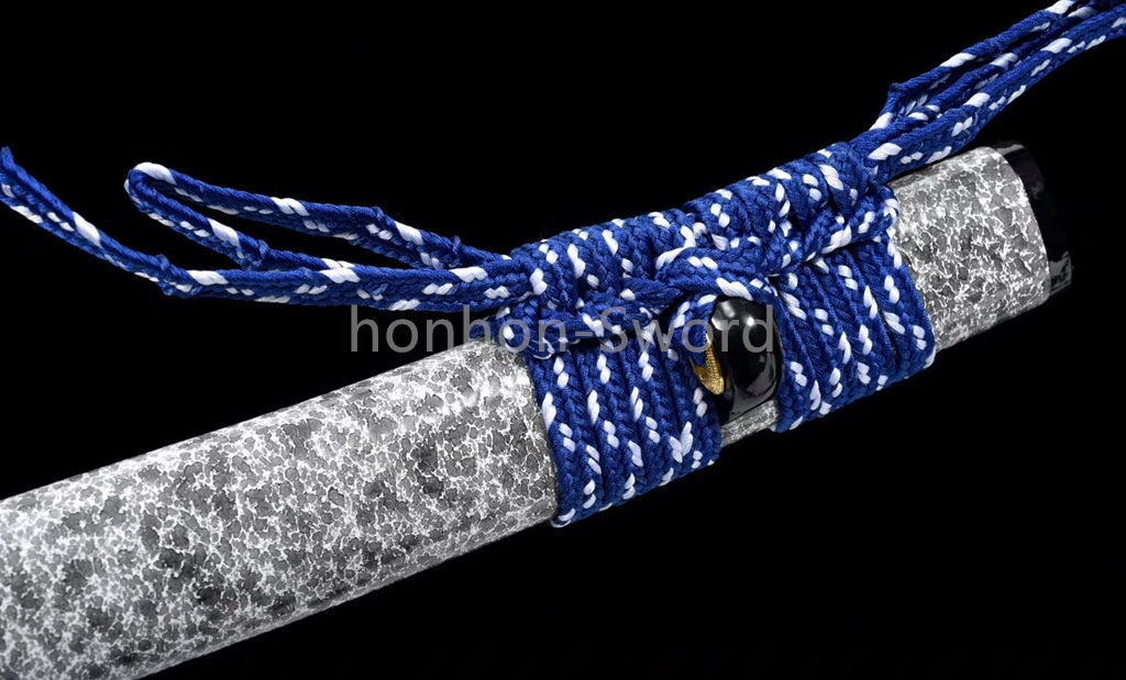 Katana en acier à haute teneur en manganèse, épée de samouraï japonais, prête pour la bataille, Saya blanche dorée 