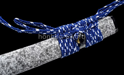 Katana en acier à haute teneur en manganèse, épée de samouraï japonais, prête pour la bataille, Saya blanche dorée 