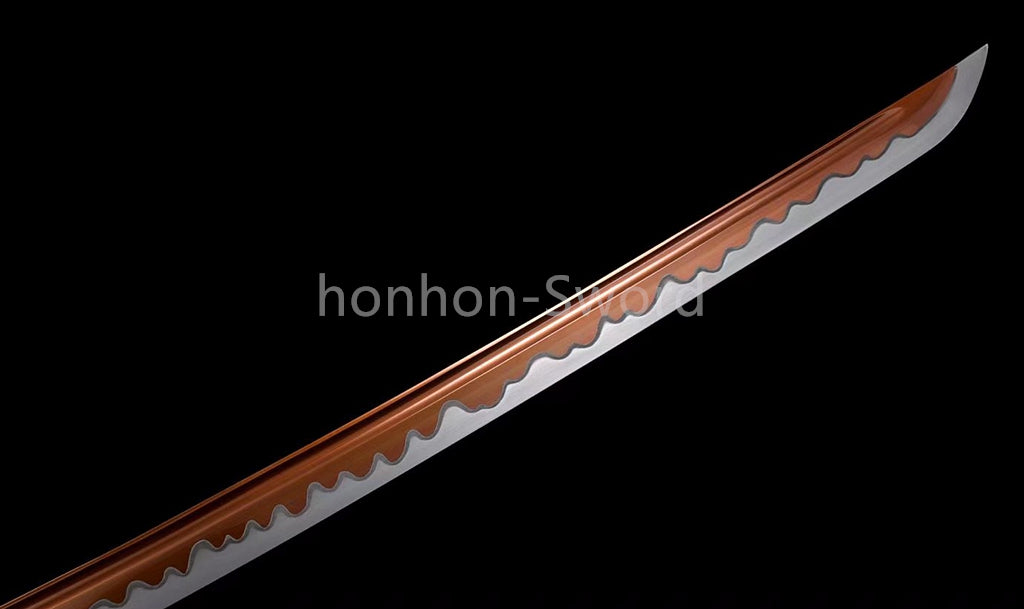 Katana en acier à haute teneur en manganèse, épée de samouraï japonais, prête pour la bataille, Saya blanche dorée 