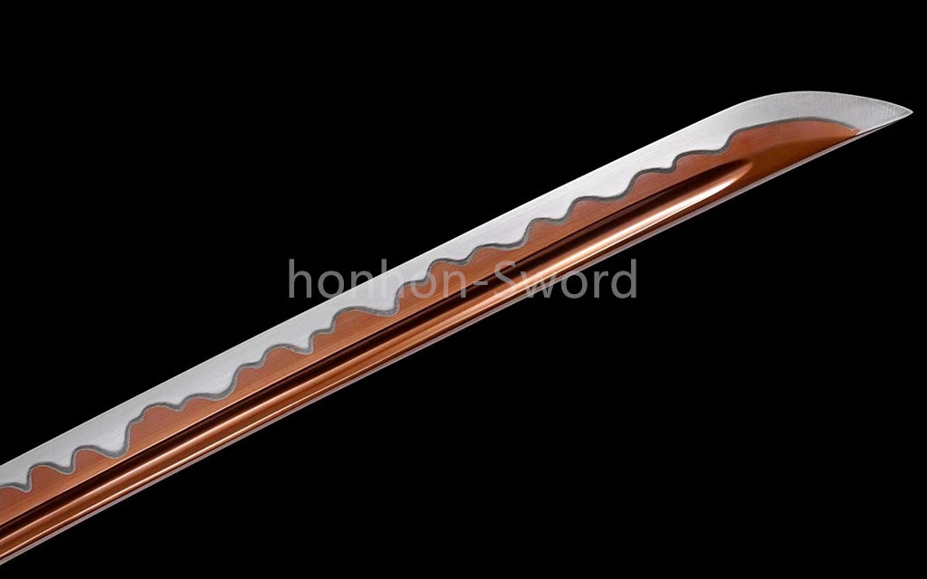 Katana en acier à haute teneur en manganèse, épée de samouraï japonais, prête pour la bataille, Saya blanche dorée 