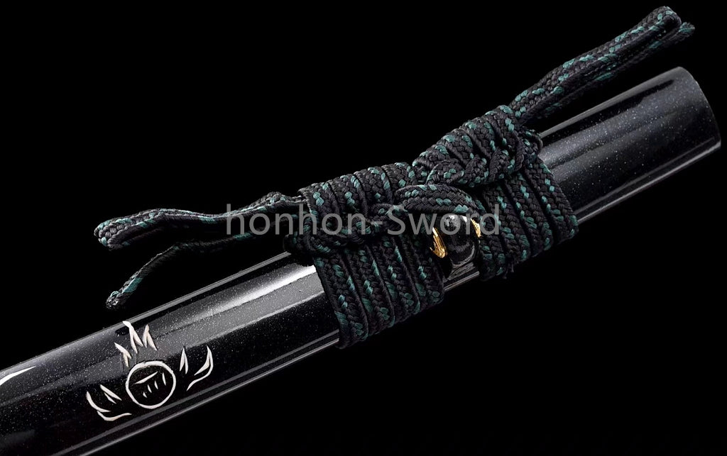 Katana en acier à haute teneur en manganèse, épée de samouraï japonais, prête pour la bataille, Saya blanche dorée 