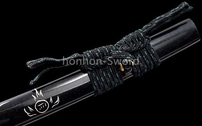 Katana en acier à haute teneur en manganèse, épée de samouraï japonais, prête pour la bataille, Saya blanche dorée 