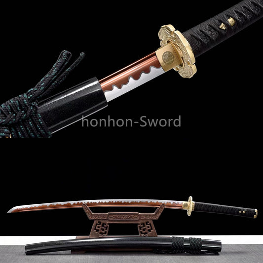 High Manganese Steel Japanese Katana Samurai Red Blade Sword Full Tang ForBattle