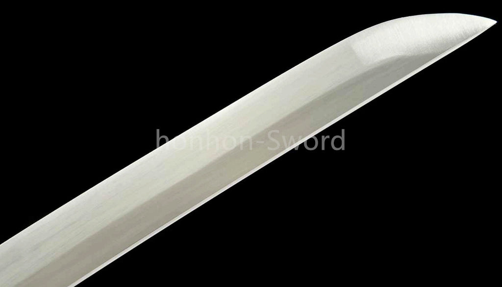 1095 Kohlenstoffstahl Katana Blaue Klinge Japanisches Samurai-Schwert Full Tang Schwarz 