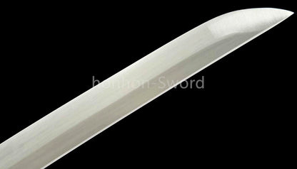 1095 Kohlenstoffstahl Katana Blaue Klinge Japanisches Samurai-Schwert Full Tang Schwarz 