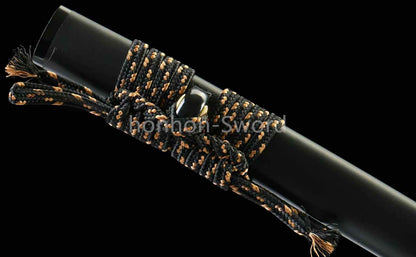 1095 Kohlenstoffstahl Katana Blaue Klinge Japanisches Samurai-Schwert Full Tang Schwarz 