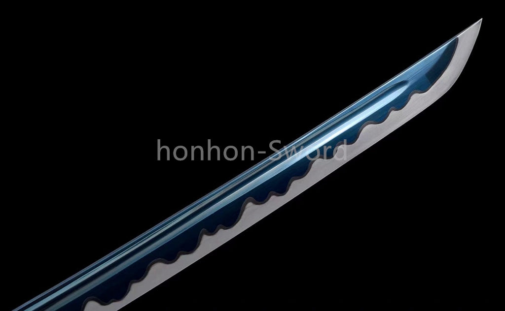 Japanese Katana 1095 High Carbon Steel Blue Blade Samurai Sword Full Tang Battle