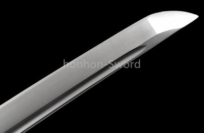 1095 Kohlenstoffstahl Katana Blaue Klinge Japanisches Samurai-Schwert Full Tang Schwarz 