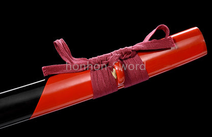 1095 Kohlenstoffstahl Katana Blaue Klinge Japanisches Samurai-Schwert Full Tang Schwarz 