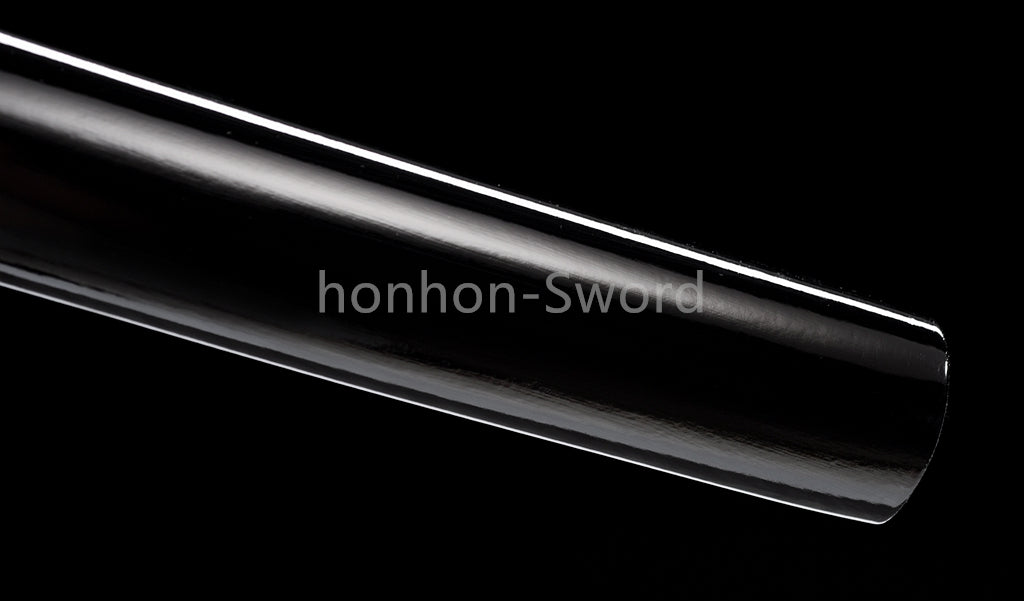 1095 Kohlenstoffstahl Katana Blaue Klinge Japanisches Samurai-Schwert Full Tang Schwarz 