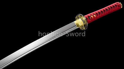 1095 Kohlenstoffstahl Katana Blaue Klinge Japanisches Samurai-Schwert Full Tang Schwarz 