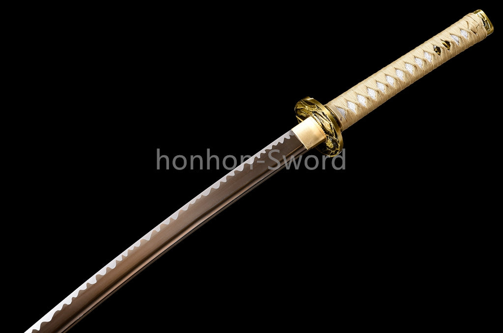 Katana à lame bleue en acier à haute teneur en carbone 1095, épée de samouraï japonais, épée complète noire 