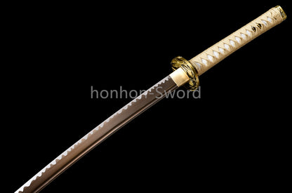 Katana à lame bleue en acier à haute teneur en carbone 1095, épée de samouraï japonais, épée complète noire 