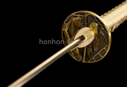 Katana à lame bleue en acier à haute teneur en carbone 1095, épée de samouraï japonais, épée complète noire 