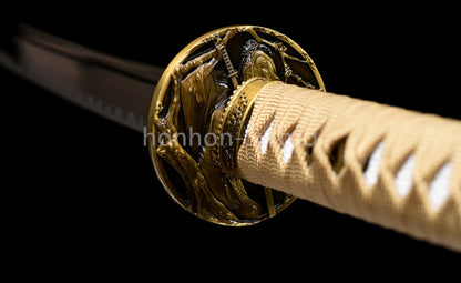 Katana à lame bleue en acier à haute teneur en carbone 1095, épée de samouraï japonais, épée complète noire 