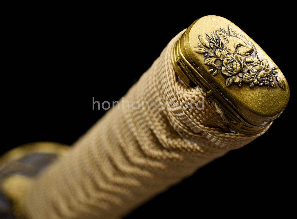 Katana à lame bleue en acier à haute teneur en carbone 1095, épée de samouraï japonais, épée complète noire 
