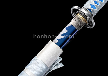 Katana à lame bleue en acier à haute teneur en carbone 1095, épée de samouraï japonais, épée complète noire 
