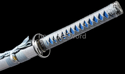 Katana à lame bleue en acier à haute teneur en carbone 1095, épée de samouraï japonais, épée complète noire 