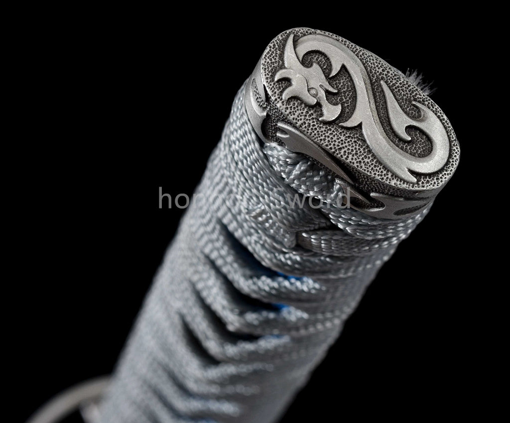 Katana à lame bleue en acier à haute teneur en carbone 1095, épée de samouraï japonais, épée complète noire 