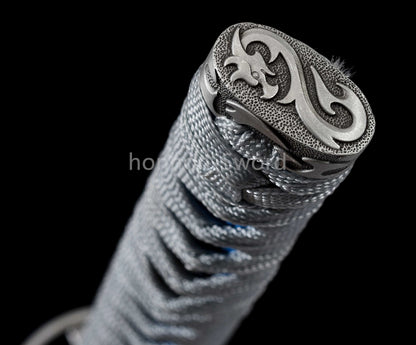 Katana à lame bleue en acier à haute teneur en carbone 1095, épée de samouraï japonais, épée complète noire 
