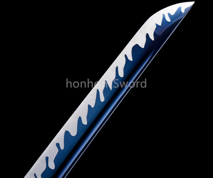 Katana à lame bleue en acier à haute teneur en carbone 1095, épée de samouraï japonais, épée complète noire 