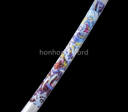 Katana à lame bleue en acier à haute teneur en carbone 1095, épée de samouraï japonais, épée complète noire 