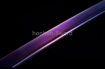 1095 Kohlenstoffstahl Katana Blaue Klinge Japanisches Samurai-Schwert Full Tang Schwarz 