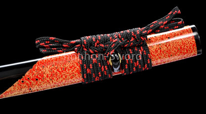 High Manganese Steel Japanese Katana Black Blade Samurai Sword Full Tang Real
