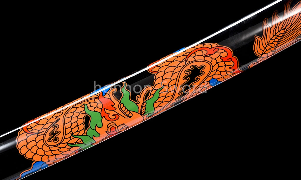 High Manganese Steel Japanese Katana Black Blade Samurai Sword Full Tang Real