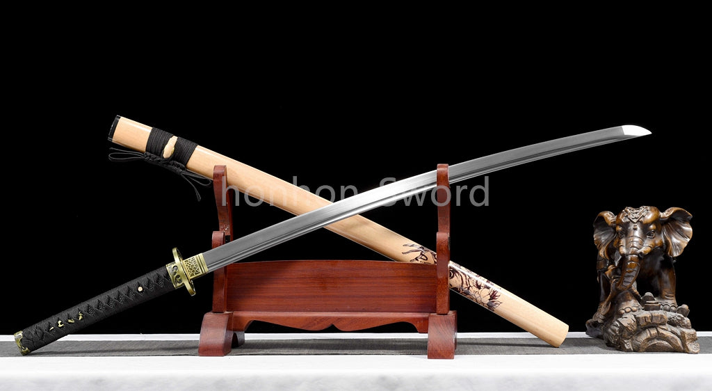 High Manganese Steel Japanese Katana Samurai Sword Full Tang Real Battle Ready
