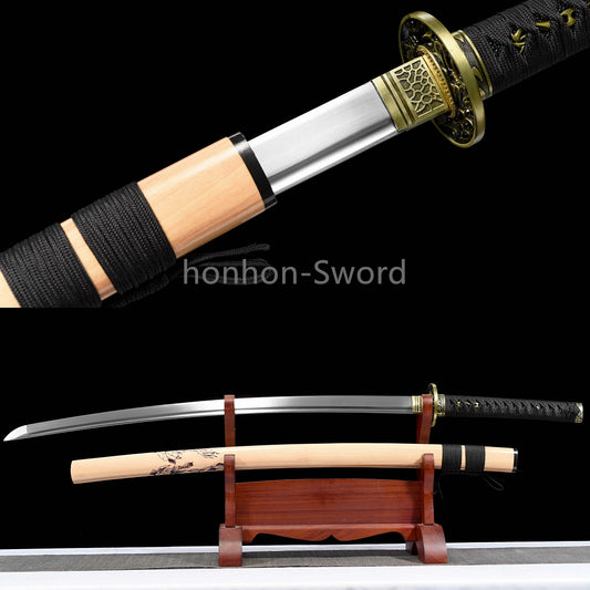 High Manganese Steel Japanese Katana Samurai Sword Full Tang Real Battle Ready